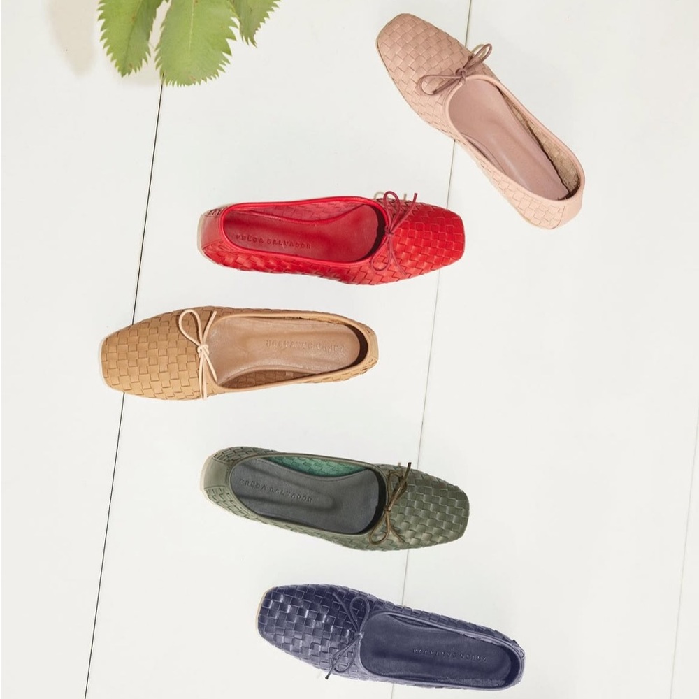 Freda Salvador Jada Square Toe Woven Ballet Flat Size 9 Dusty Pink - Picture 2 of 8